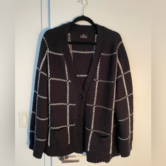 Anine Bing Kurt cardigan in black and white plaid - Picture 5 of 9